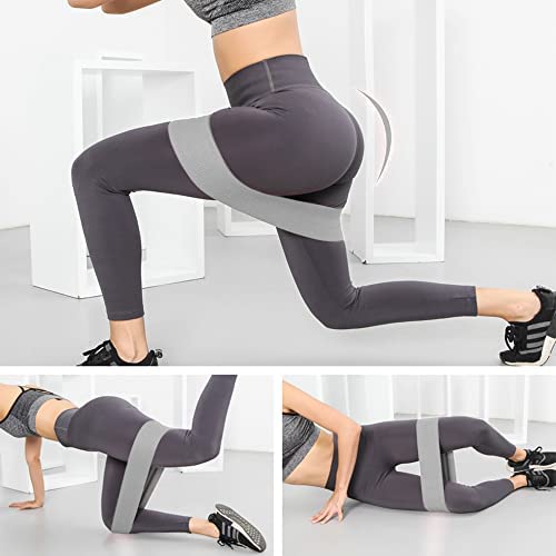 Hatha Yoga Large Resistance Band,14.5" x3.15",Fabric Exercise Loop Bands with Instruction Guide and Carry Bag, Set of 3. - Image 5