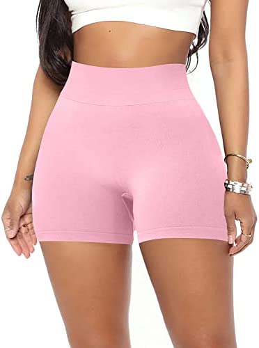 eoeoo Women's Athletic Butt Lifting Shorts Seamless Workout Scrunch High Waist Gym Yoga Biker Shorts