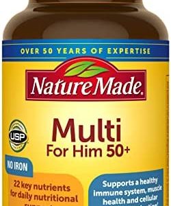 Nature Made Multivitamin For Him 50+, Mens Multivitamins for Daily Nutritional Support, Multivitamin for Men, 90 Tablets, 90 Day Supply