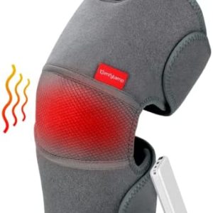 Comfytemp Heated Knee Brace Wrap for Knee Pain Relief, Portable Knee Massager for Arthritis, Joints, Leg, Cordless Battery Powered Knee Heating Pad with 3 Heat Settings, Auto-Off, Vibration Modes