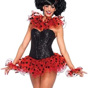 Leg Avenue Women's 3 Piece Clown Costume Kit, Red/Black, One Size