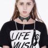 JNKET Punk Hauling Chain PU Leather Collar Necklace Neck Strap Gothic NightClub Goth Leash Belts Adjustable Size - Image 4