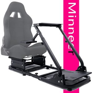 Minneer Racing Steering Wheel Stand Simulator Cockpit Height Adjustable Gaming Wheel Stand Compatible for T500, FANTEC, T3PA/TGT, G25, G37, G29/T300RS Wheel & Pedals Not Included（with Seat Frame）