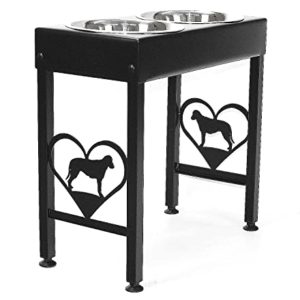 Elevated feeder stand raised dog bowls for Irish Wolfhound