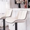Kidol & Shellder Bar Stools Set of 2 White PU Upholstered Adjustablel Barstools Swivel Counter Stools,3 Mins Quick Assembly,Loads Up to 300lbs - Image 4