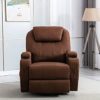 QKFF Swivel Rocker Recliner Chair with Massage and Heat, 360 Degree Swivel Nursery Rocking Manual Recliners, Overstuffed Fabric Single Sofa Reclining Chair with 2 Cup Holders 4 Pockets for Living Room - Image 2