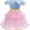 AWIBMK Girls Carnival Costume Halloween Party Cosplay Outfits Kids Circus Birthday Princess Tutu Dress with Headband 2PSC - Image 4
