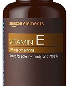 Amazon Elements Vitamin E, 400 IU, 100 Softgels, more than a 3 month supply (Packaging may vary)