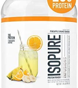 Isopure Protein Powder, Clear Whey Isolate Protein, Post Workout Recovery Drink Mix, Gluten Free with Zero Added Sugar, Infusions- Pineapple Orange Banana, 36 Servings