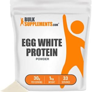 BulkSupplements.com Egg White Protein Powder (Egg White Powder) - Unflavored, Dairy Free, Lactose Free Protein Powder - 24g of Protein - 30g per Serving, 33 Servings (1 Kilogram - 2.2 lbs)