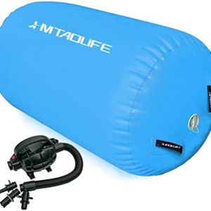 Hmtaolife Inflatable Gymnastic Training Mat Air Tumbling Track Mats Yoga Barrel Air Roller for/Home/Backyard/Water/Cheerleading,10ft Length,3.3ft Width,0.33ft Thickness,with Electric Air Pump
