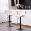 Kidol & Shellder Bar Stools Set of 2 White PU Upholstered Adjustablel Barstools Swivel Counter Stools,3 Mins Quick Assembly,Loads Up to 300lbs - Image 3