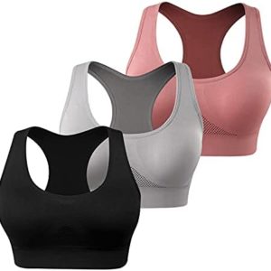 WANAYOU Racerback Sports Bra for Women - Comfortable Sleep Bra Seamless Workout Yoga Bra