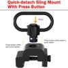 RTMGOB QD Sling Swivel Mount - 360° Rotation Picatinny Sling Mount QD Sling Swivel with Mount Base - Quick Detach Sling Swivel with Push Button Low Profile Rail Sling Mount (2 Pack) - Image 5