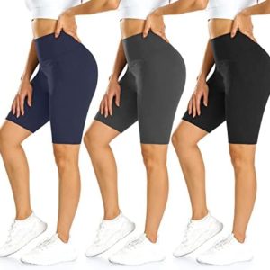 MOREFEEL 3 Pack Biker Shorts Women-High Waisted Butt Lifting Workout Athletic Sports Summer Short Leggings