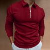 Men's Long Sleeve Polo Shirt Zipper Spring Slim Fit Classic Printed Golf Shirts Tops Outdoor Sports Casual T-Shirts - Image 5