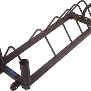 Barbell Plate Rack |Horizontal Olympic Bar Storage Rack |Weight Plates Holder with Handle and Wheels-800 lbs Capacity