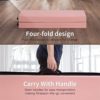 CL.HPAHKL 4-Fold Gymnastics Mats 6'x4'x2" Thick Tumbling Mats Exercise Mat with Carrying Handles Lightweight Pu Leather Gymnastics Panel Mat for Stretching Yoga Aerobics Home Exercise(Pink) - Image 3