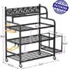 Home Gym Storage Rack, Yoga Mat Storage Rack Yoga Mat Holder, VOPEAK Gym Rack Organizer Workout Storage for Dumbbells Yoga Mats Foam Rollers Kettlebells, Gym Equipment Storage Rack with Hooks (Metal) - Image 6