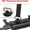 RTMGOB QD Sling Swivel Mount - 360° Rotation Picatinny Sling Mount QD Sling Swivel with Mount Base - Quick Detach Sling Swivel with Push Button Low Profile Rail Sling Mount (2 Pack) - Image 3