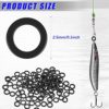200 Pack Fly Fishing Tippet Rings Stainless Steel Lightweight Fishing Line Ring Low Profile 2.5 mm Smooth Fishing Ring High Strength Solid Rings for Saltwater Freshwater Trout Fish Lure Tackle Swivel - Image 2