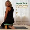 Monk & Llama Meditation Bench - Foldable, Ergonomic, Bamboo Kneeling Stool with Extra Thick Comfortable Cushion — Perfect Seiza Meditation Chair for Prayer & Travel - Deeper, Longer & Enjoyable Floor Meditation Sessions - Image 3