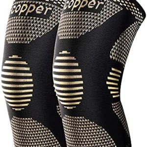 JHVW Copper Knee Braces for Knee Pain(2 pack) - Knee Brace,Knee Compression Sleeves Support for Men & Women - Knee Pads for Running,Meniscus Tear,ACL,Arthritis,Joint Pain Relief,Working out