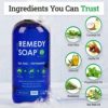 Remedy Soap Tea Tree Oil Body Wash | Helps Body Odor, Athlete's Foot, Jock Itch, Ringworm, Yeast Infections, Skin Irritations | Shower Gel for Women/Men | 100% Natural Tea Tree, Mint & Aloe Skin Cleanser (12 oz) - Image 2