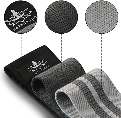 Hatha Yoga Large Resistance Band,14.5" x3.15",Fabric Exercise Loop Bands with Instruction Guide and Carry Bag, Set of 3. - Image 7