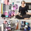 Yoga Mat Storage Rack Home Gym Equipment Storage Organizer Yoga Mat Holder for Yoga Mat Foam Roller Dumbbells Kettlebells Resistance Bands and More Gym Accessories Women Men Workout Equipment Organization with Hooks and Wheels - Image 3