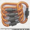 Carabiner Clip 5 Aluminum D-Ring Carabiners Screw Locking Keychain Strong Light - Image 7