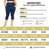 MOREFEEL Capri Plus Size Leggings for Women with Pockets-Stretchy XL-4XL Tummy Control High Waist Workout Black Yoga Pants - Image 6