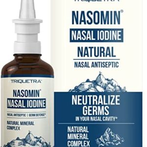 Nasomin® Nasal Iodine - Nasal Antiseptic, Sanitize Your Nose from Germs - Use Daily for Germ Defense - Iodine + Fulvic Acid Blend -150+ Uses Per Bottle