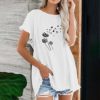 Camisas y Blusas de Mujer Camiseta con Estampado Forma corazón flecos Camiseta asimétrica Manga Corta Cuello Redondo - Image 2