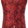 Paul Jones Mens Gothic Steampunk Double Breasted Vest Brocade Waistcoat PJ0081 - Image 2