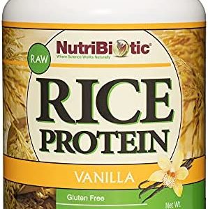 NutriBiotic – Vanilla Rice Protein, 1 Lb 5 Oz (600g) | Low Carb, Keto-Friendly, Vegan, Raw Protein Powder | Grown & Processed without Chemicals, GMOs or Gluten | Easy to Digest & Nutrient-Rich