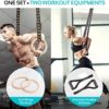 Vulken Wooden Gymnastic Rings with Adjustable Numbered Straps. 1.25'' Olympic Rings for Core Workout, Crossfit, Bodyweight Training. Home Gym Rings with 8.5ft Exercise Straps and Workout Handles. - Image 3