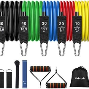 Bbjulyh Resistance Bands Set,Fitness Exercise Cords Pull Rope Stretch Resistance Bands Elastic Workout ,Stackable Up to 150 Ibs,Men and Women Exercise Bands with Door Anchor,Home Outdoor Workouts