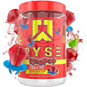 Ryse Core Series Loaded Pre | Pump, Energy, Strength | L-Citrulline, Beta Alanine, L-Theanine, Caffeine, Thinkamine | 30 Servings (Cherry Ring Pop®)