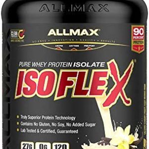 ALLMAX Nutrition - ISOFLEX Whey Protein Powder, Whey Protein Isolate, 27g Protein, Vanilla, 2 Pound