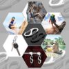 Yolev 20 Pieces Small Carabiner Keychain Clip 1.6 Inch Dual Wire Gate Snap Hook Keychain Women Men Camping for Men Women Backpack Paracord - Image 2