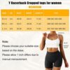 MOOSLOVER Women Y Back Sports Bra Racerback Spaghetti Straps Padded Workout Yoga Bras - Image 7