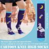 MQELONG 3-12 Year Old Girls Knee High Socks Kids Cute Crazy Funny Animal Pattern Long Boot Socks 6 Pairs - Image 5