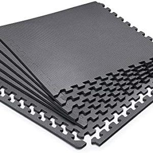 Marcy EVA Foam Interlocking Flooring Mat High Density Non-Slip Tiles for Fitness Equipment, Workout Cushion and Floor Protection
