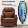 QKFF Swivel Rocker Recliner Chair with Massage and Heat, 360 Degree Swivel Nursery Rocking Manual Recliners, Overstuffed Fabric Single Sofa Reclining Chair with 2 Cup Holders 4 Pockets for Living Room - Image 4
