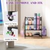Home Gym Storage Rack, Yoga Mat Storage Rack Yoga Mat Holder, VOPEAK Gym Rack Organizer Workout Storage for Dumbbells Yoga Mats Foam Rollers Kettlebells, Gym Equipment Storage Rack with Hooks (Metal) - Image 4