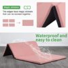 CL.HPAHKL 4-Fold Gymnastics Mats 6'x4'x2" Thick Tumbling Mats Exercise Mat with Carrying Handles Lightweight Pu Leather Gymnastics Panel Mat for Stretching Yoga Aerobics Home Exercise(Pink) - Image 2