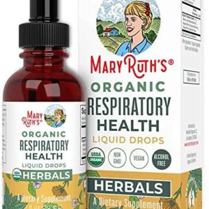USDA Organic Respiratory Health Liquid Drops with Mullein Leaf, Marshmallow Root & Elderberry | Sinus Relief and Lung Cleanse Tonic Herbal Blend | Immune Support | Non-GMO | Vegan | 1 Fl Oz