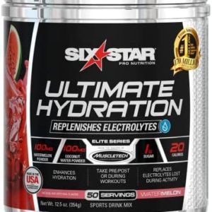 Electrolyte Powder | Six Star Ultimate Hydration Powder | Replenish Electrolytes | Post Workout Recovery Drink | Electrolyte Supplement Hydration Powder | Sports Nutrition, Watermelon (50 Servings)