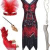 Mrotrida Sequins Feather Headpiece Headband 1920s Carnival Party Headwear for Women Grils - Image 4